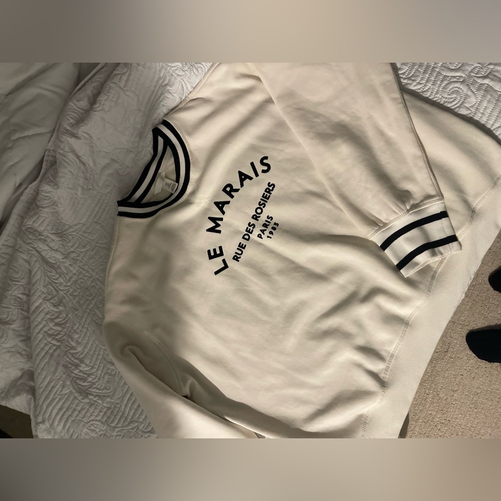 H&M LE MARAIS CREAM BLACK  SWEATER M - Picture 4 of 9